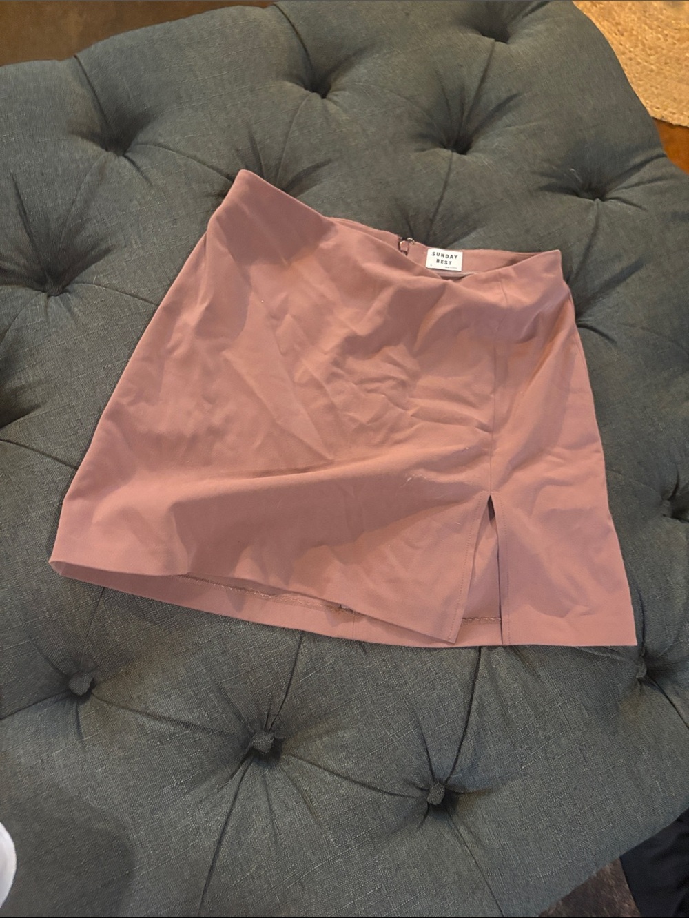 Sunday Best Dusty Rose Mini Skirt with Side slit
